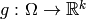 g:\Omega \rightarrow \mathbb{R}^k
