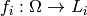 f_i :\Omega \rightarrow L_i