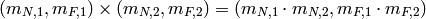 (m_{N,1}, m_{F,1}) \times (m_{N,2}, m_{F,2}) = (m_{N,1} \cdot m_{N,2}, m_{F,1} \cdot m_{F,2})